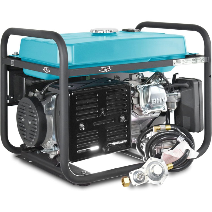 Генератор на зрідженому паливі/бензині K&S Knner&Shnen KS 5000E G серії DUAL FUEL, аварійний генератор потужністю 4500 Вт, ручний/електричний запуск, 2x16A, 12 В, генератор з (AVR), генератор живлення, захист генератора від короткого замикання Blue5eg