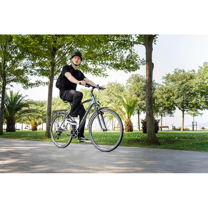 Велосипед Licorne Bike преміум-класу для трекінгу 28 дюймів для чоловіків, хлопців та жінок з 21 швидкістю передач, Citybike Life MV-ATB White 0 метрів