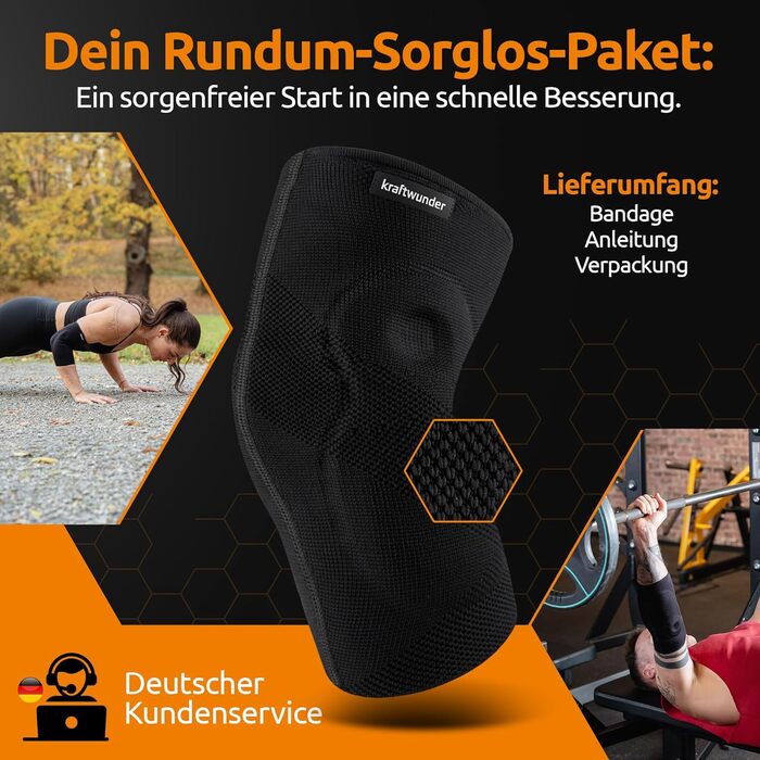 Бандаж для ліктя тенісиста/ліктя гольфіста, бандаж з гелевими накладками, зроблено в Німеччині, для жінок та чоловіків, для спорту та щоденного використання (чорний, L, двосторонній) Двосторонній Чорний L