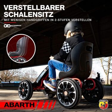 Екшн-велосипеди Motors GoKart Abarth FS595 Kettcar - Картинг - Педальний автомобіль з ручним гальмом - Закритий корпус з ланцюгом