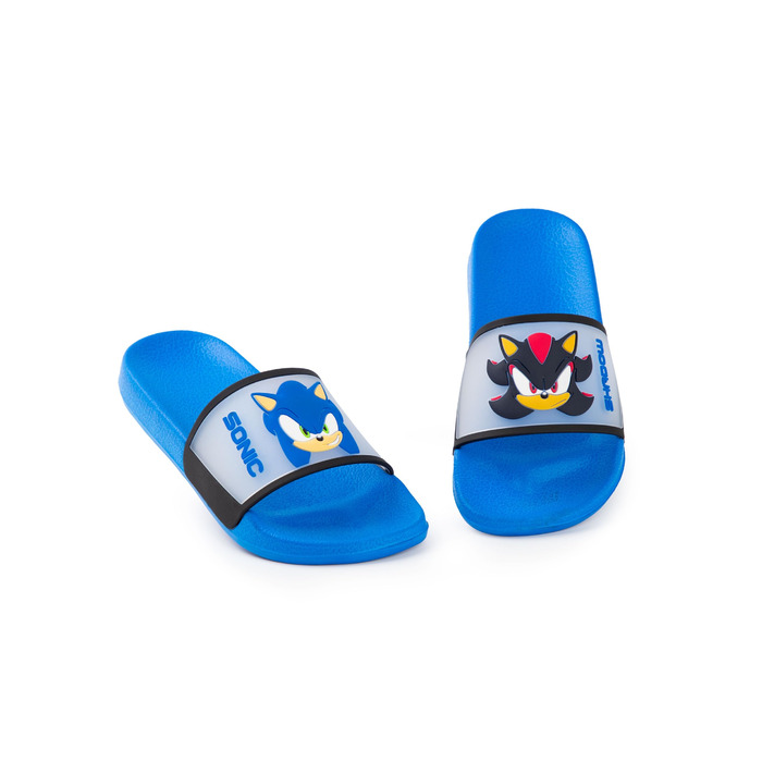 Дитячі сині шльопанці Sonic The Hedgehog Повсякденне взуття з Соніком та Шедоу Мультяшні обличчя персонажів без рукавів Зручні літні сандалі Повсякденні аксесуари для хлопчиків 33 EU
