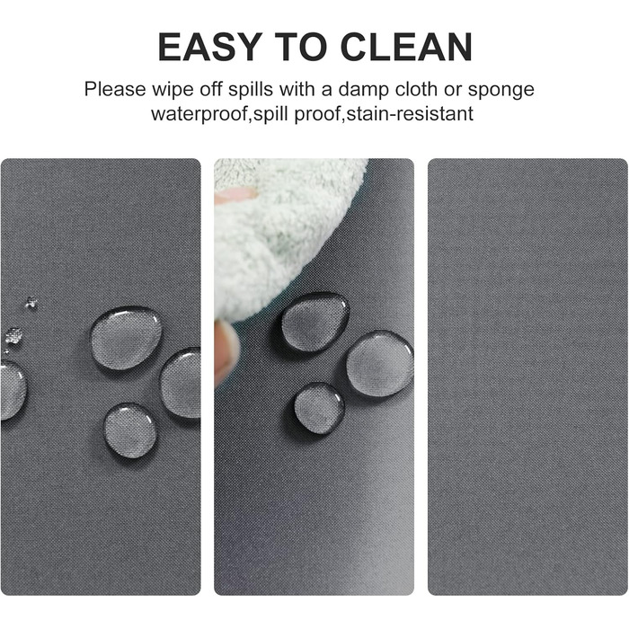 Світло-сіра скатертина 140x200 см Захист від плям Миється Миється водонепроникна скатертина Зовнішня скатертина для їдальні, саду,