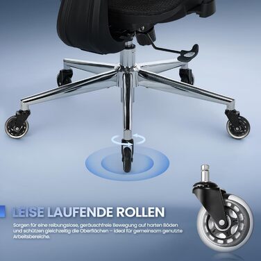 Ергономічне офісне крісло COLAMY Робоче крісло з подушкою сидіння у формі сідла для оптимального зняття тиску, дихаюче, 3D-підлокітники, підголівник, офіс/домашній офіс/кабінет, чорне Black-02