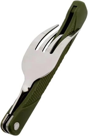 Універсальний набір ножів та виделок з 3 предметів з акриловою ручкою, багаторазовий складний посуд з нержавіючої сталі з ложкою, рюкзак, посуд для дому, активного відпочинку, кемпінгу