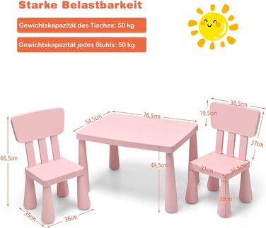 Набір дитячих сидінь з 3 предметів, набір дитячих меблів 2 стільці та 1 стіл, набір сидінь для дітей для письма, читання, ігор та