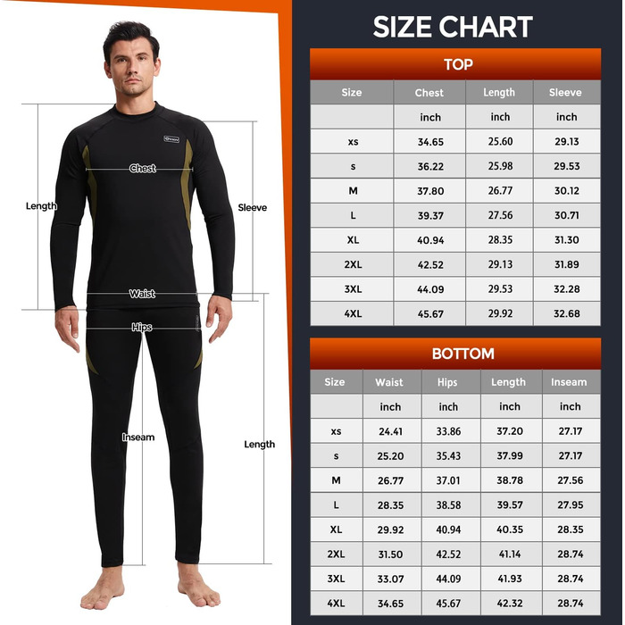 Чоловіча термобілизна CL Convallaria, функціональна білизна, лижна білизна, дихаюча флісова підкладка, комплект термобілизни, розмір L, чорний