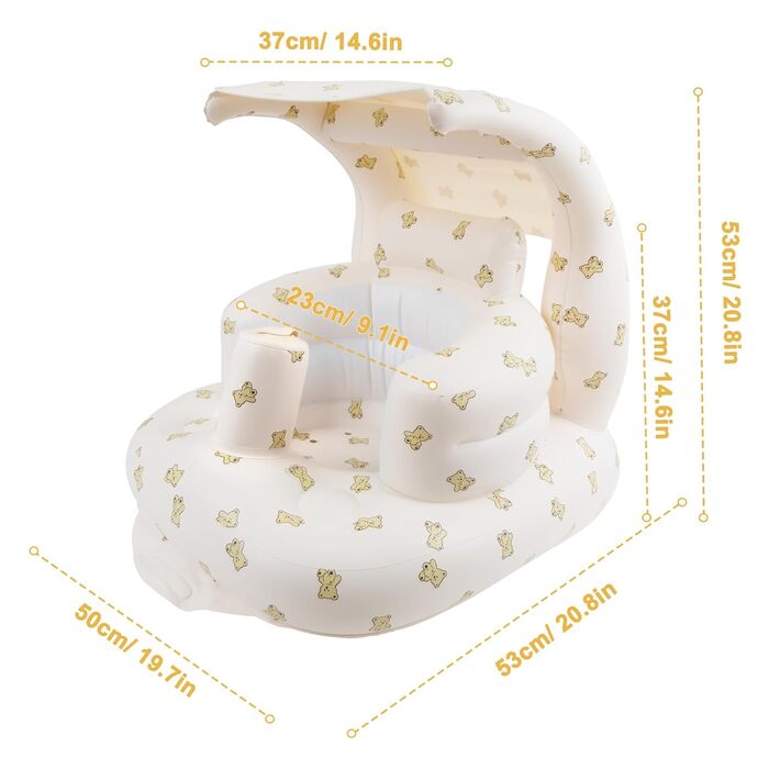 Надувне дитяче крісло з сонцезахисним козирком для дітей від 3 місяців, дитячі підлогові сидіння для сидіння, дитячі сидіння для м