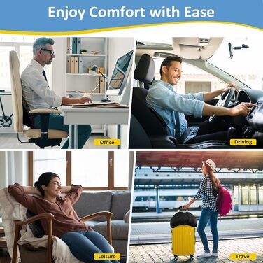 Поперекова опорна подушка для автомобіля, ортопедична поперекова подушка, поперекова опора з піни з ефектом пам&39яті для автомобіля, офісні крісла, інвалідні візки (чорна)