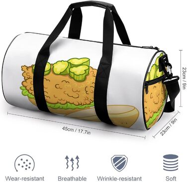 Дорожня сумка-мішок, спортивна сумка з мультяшним принтом Бургер, унісекс для чоловіків та жінок