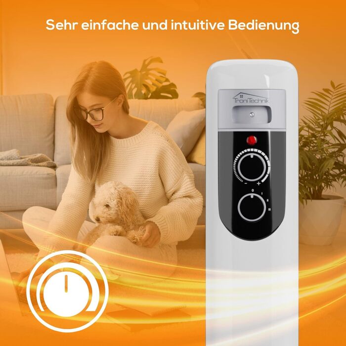 Електричний масляний радіатор Tronitechnik, 3 режими нагріву, 11 ребер, енергозберігаючий, термостат, захист від перегріву, OR-1 2500 Вт 11 ребер, білий