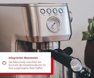 Еспресо-машина Solis Barista Perfetta Plus V2, напівавтоматична кавоварка з піноутворювачем молока, програмована кавоварка зі знімним резервуаром для води, функцією гарячої води та пари, срібло