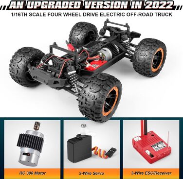 Дистанційно керований автомобіль 116 RC Monster Truck, водонепроникний RTR All Terrain RC Car 36 км/год, дистанційно керована іграшка для дітей та дорослих