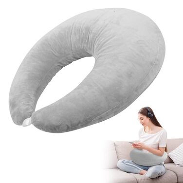 Ергономічна подушка LOMUG Crealis, подушка для читання на колінах, в&39язана гачком подушка-підтримка, ергономічна ігрова подушка для рук, легка, портативна, знімає напругу (сіра)