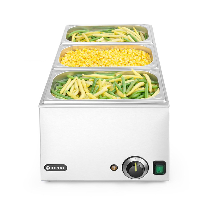 Підігрівач їжі, підігрівач для фуршету, плавне регулювання температури до 85C, GN 1/1, 230 В, 1000 Вт, 340 x 540 x (В) 250 мм, нержавіюча сталь