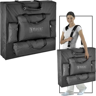 МАСАЖНЕ ОБЛАДНАННЯ MASTER 76 см Мобільний масажний стіл Galaxy ThermaTop з інтегрованою системою обігріву Складане масажне ліжко Масажна лава Косметичне ліжко Портативне косметичне ліжко Дерев&39яна сумка для перенесення, чорний колір ThermaTop 76 см