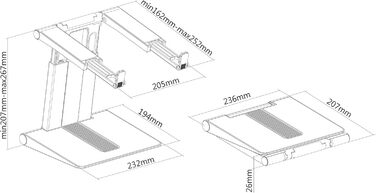 Підставка для ноутбука Newstar NSLS200, 10-16, до 5 кг, сріблясто-чорна, 9287917000