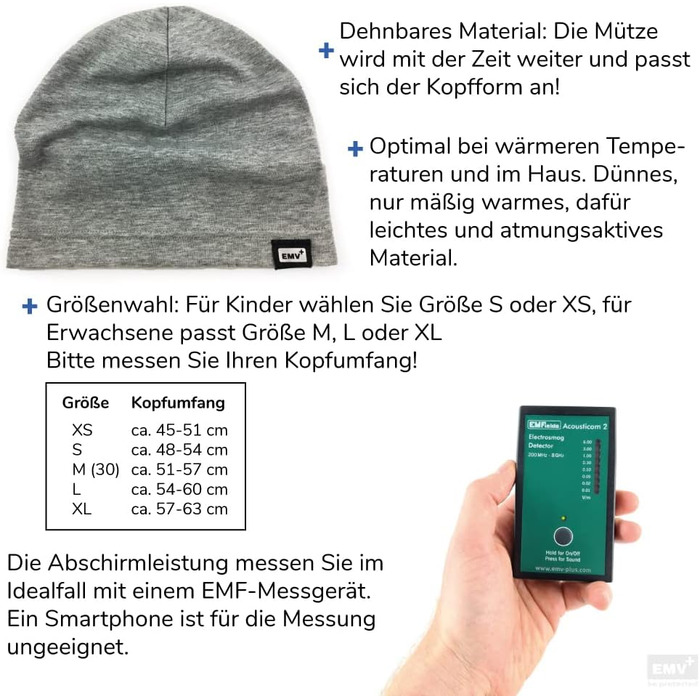 Шапка/капюшон EMC із захистом від радіації (сірий) L Сірий меланж