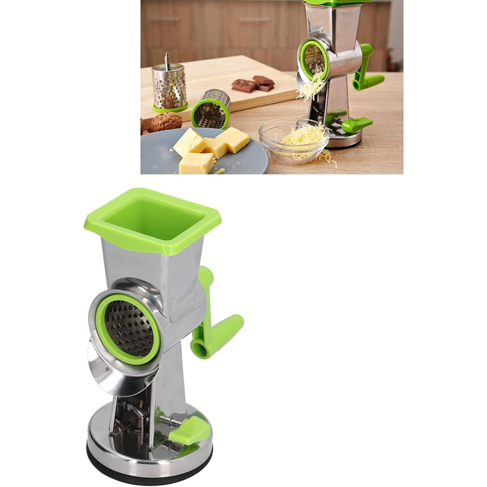 Модна, компактна і красива ручна барабанна обертова терка Topyond виготовлена з міцних матеріалів, проста в збірці, ідеально підходить для натирання сиру та інших інгредієнтів.