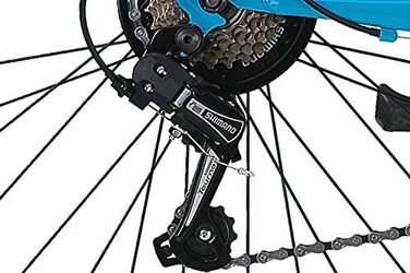 Велосипед 26 дюймів, 21-швидкісна коробка передач Shimano з ліхтарями, що відповідає німецьким правилам дорожнього руху (STVO), бірюзовий колір, подвійна рама