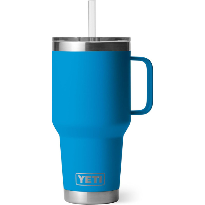 Стаканчик для пиття YETI Rambler з кришкою-трубочкою, синій Big Wave, 1 л