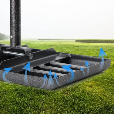 Гребінь для вирівнювання газону Rasenrechen, 152 см - з гладкими краями для розрівнювання трави та розподілу ґрунту. Міцний інструмент для планування ґрунту для саду та догляду за газоном.