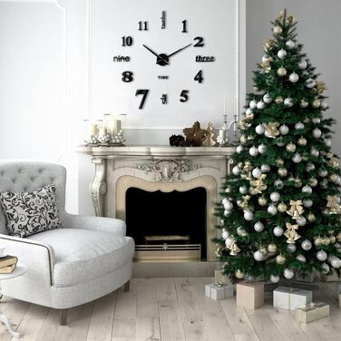 Настінний годинник великий XXL для наклеювання - DIY німий сучасний годинник настінне татуювання для вітальні кухні спальні офісу