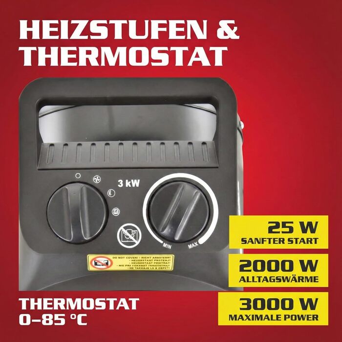 Керамічний радіатор HECHT (НОВИНКА) Портативні обігрівачі потужністю 2000 Вт або 3000 Вт Термостат Захист від перегріву Гіпоалергенний Тихий Електричний радіатор, наприклад, для вітальні, ванної кімнати, офісу. Тепловентиляторний обігрівач потужністю 3000