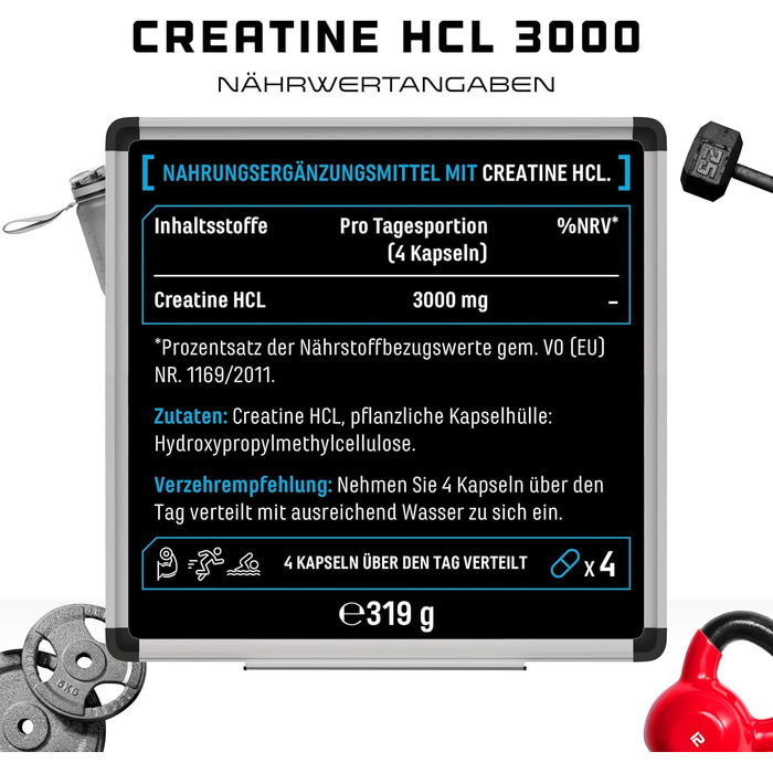 Креатин Гідрохлорид (HCl) – 365 капсул