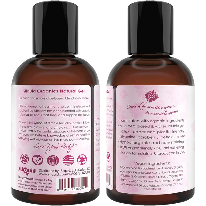 Густий лубрикант Sliquid Organics Natural Gel, 1 упаковка (1 x 125 мл)