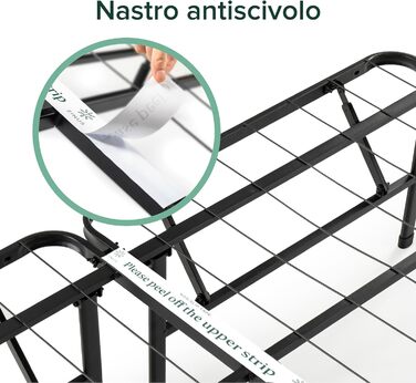 Розкладне ліжко Zinus SmartBase 160 x 190 см Висота 35 см Ідеально підходить як гостьове ліжко з місцем для зберігання речей під ліжком Металеве ліжко Чорне 160 x 190 см Чорний