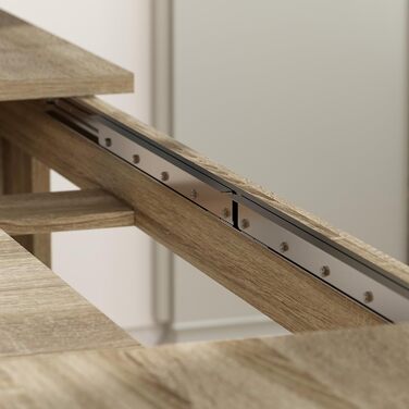 Розсувний обідній стіл HOMCOM 180-260 x 90 см, Кухонний стіл для 8-10 осіб, Сучасний обідній стіл, Дуб, Виготовлено в ЄС