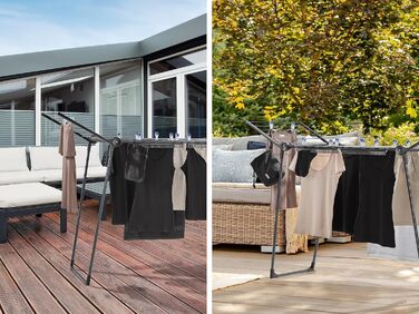 Сушильна машина Leifheit Pegasus 150 Solid Black Edition, стійка сушильна машина з крилами, також для довгих речей, особливо вузьк