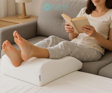 Подушка для ніг з м&39якою піною, ортопедична подушка для ніг з чохлом, який можна прати, для підтримки ніг та при поганому кровообігу (біла тканина)