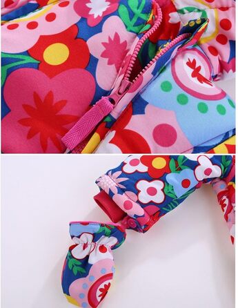 Дитячий зимовий комбінезон з капюшоном, зимовий костюм з рукавичками та пінетками, комплект теплого одягу для дівчаток та хлопчиків, 12-18 місяців () E