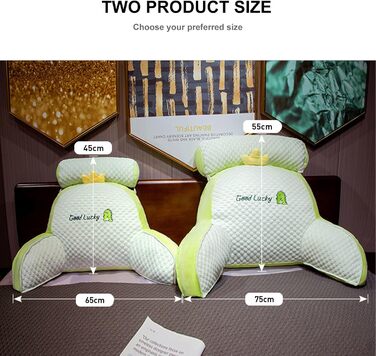 Подушка для читання, подушка для спини з підлокітниками, подушка для читання для ліжка, подушка для спинки крісла-ліжка, підтримка спини, подарункові подушки для читання, роботи та ігор (блакитний оксамит, 75 * 50 см)