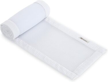 Дитяче ліжечко FabiMax Boxspring Baby Crib Flex 90x55, сертифіковане TV, виготовлене з букової деревини, білого лаку, з інноваційною регульованою бічною рейкою, підходить для ліжок з пружинним блоком (надувний матрац, білий) Білий надувний матрац