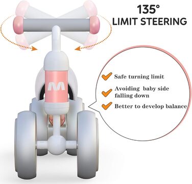 Дитячий баланс велосипед від 1 року баланс велосипед іграшка з 4 колесами для 10-24 місяців дитини, перший баланс велосипед для хл