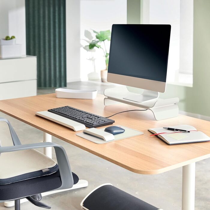 Регульована підставка для монітора, сіро-біла, 65040085. Підвищення монітора з двома рівнями регулювання для підтримки правильної постави.