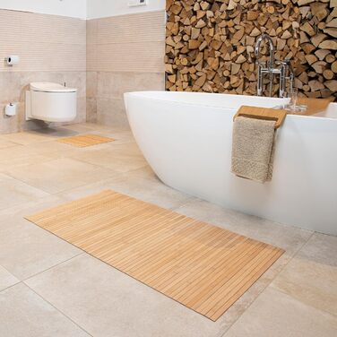 Бамбуковий килимок для ванної Lines в наборі 3, килимок для ванної, дерев'яний килимок, бамбуковий килимок, для ванної кімнати, не