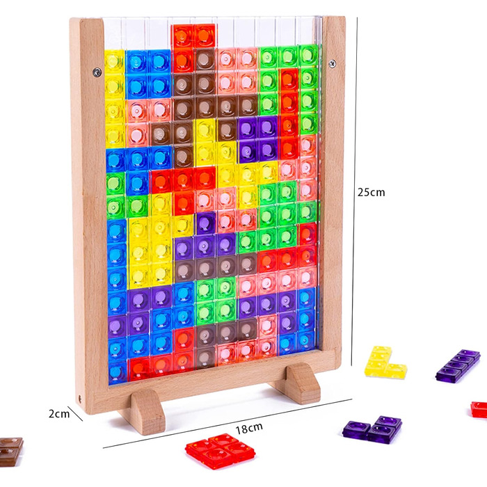 Іграшки Монтессорі для віку 3 4 5 років, 3D прозора іграшка з мозком, набір головоломок з тетрісом, іграшка з інтелектуальними різ