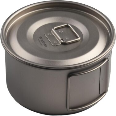 Титанова миска для кемпінгу зі складною ручкою, 450 мл або 600 мл, надлегка, стійка до іржі, посуд для приготування їжі, походів, бекпекінгу, пригод на природі