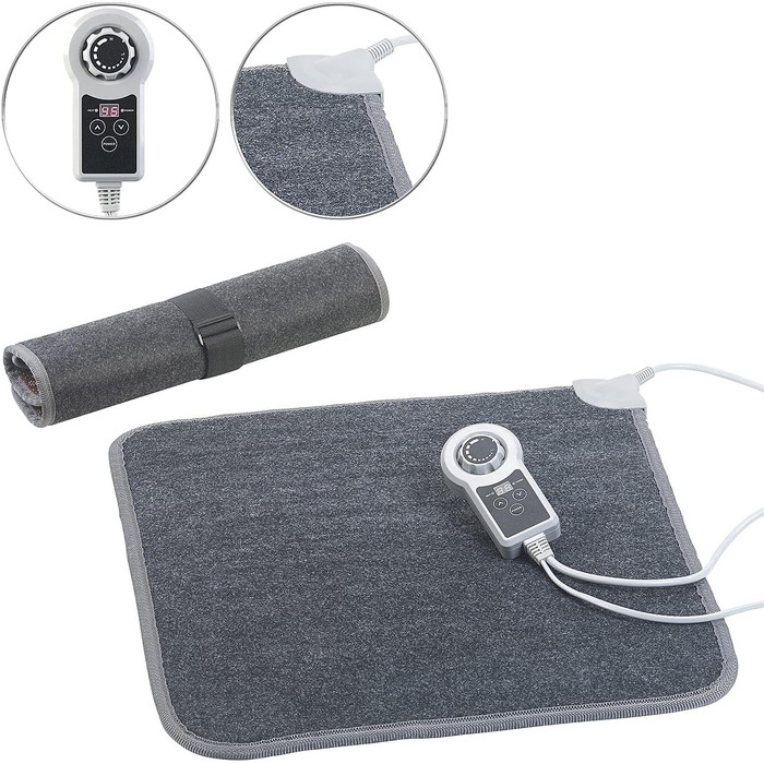 Килимок для ніг з підігрівом infactory килимок для підлоги з підігрівом, неткане полотно, 50x55 см, 60 C, 66 Вт (килимок для ніг з підігрівом, нагрівальні килимки, наматрацник) 50 x 55 см сірого кольору