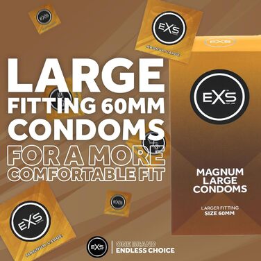 Презервативи Magnum З натуральним латексом та силіконовою лубрикантою Великий розмір Веганський Упаковка з 48 шт. (48 шт. в упаковці)