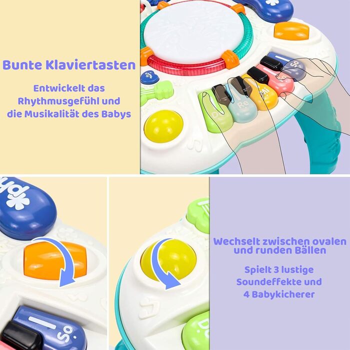 Іграшки від 1 року - Baby Toys Ігровий столик 6 в 1 Дитячі іграшки від 1 2 років 9 місяців Подарунки на день народження від 1 року