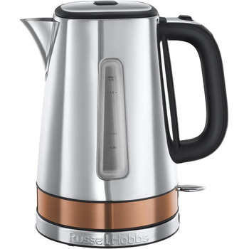 Чайник Russell Hobbs 1,7 л, 2400 Вт Luna з нержавіючої сталі мідь (функція приготування під тиском, знімний фільтр з вапном, зовнішній індикатор рівня води, автомат. Чайник для заварювання 24280-70