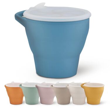 Перекусник Смаколик - зручний контейнер для перекусу в дорозі - з кришкою - чашка для перекусу (блакитний)