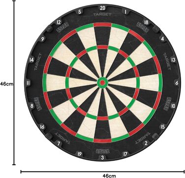 Мішень для дартсу Target Darts Aspar Сталевий наконечник із самовідновлювальною сизалевою щетиною та обертовим кільцем для підрахунку очок Тонкий дріт, розмір для змагань Професійний набір (один)