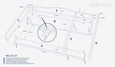 Кріплення для пеленального столика KraftKids для HEMNES XXL 108 см екстраширинний з роздільником