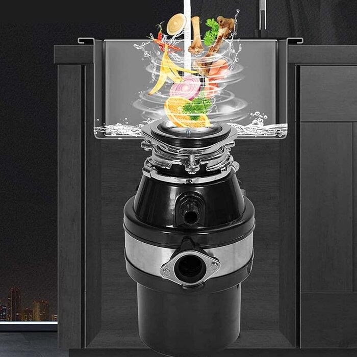 Диспоузер MytaYt MytaYtWaste з бездротовим перемикачем, подрібнювач сміття на 1000 мл безперервної подачі, побутова кухонна утилізація з бризкозахищеним покриттям/функцією захисту від перевантаження