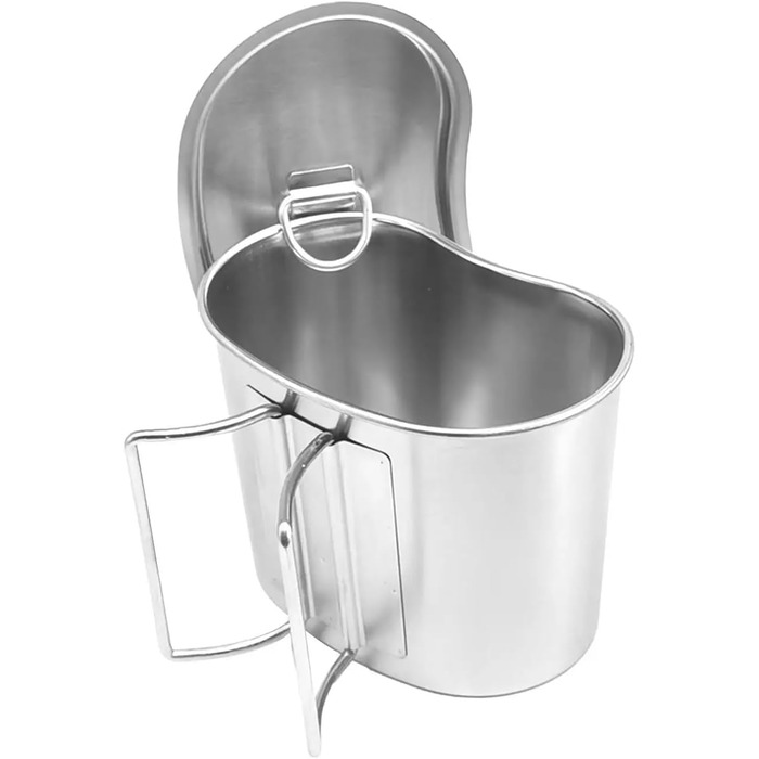 Кемпінгова кружка зі складною ручкою, 700 мл, кружка з нержавіючої сталі з кришкою, для активного відпочинку, кемпінгу, походів та пікніків